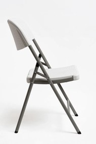 Set 6 Resin Inklapbare Tuinstoelen Rotan Look