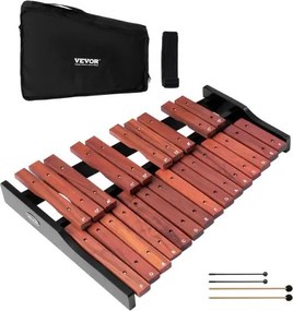VEVOR Glockenspiel, 25 noten, professioneel houten xylofoon-percussie-instrument met 4 stokken, 1200D Oxford draagtas, ideaal voor het leren, oefenen en uitvoeren van popliedjes.