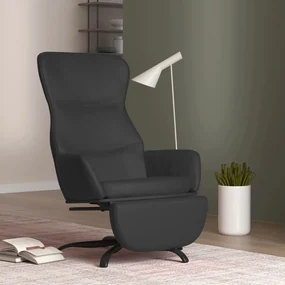 vidaXL Relaxstoel met voetensteun kunstleer zwart