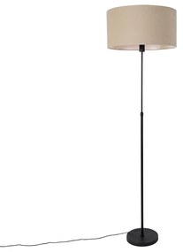 Vloerlamp zwart verstelbaar met kap lichtbruin 50 cm - Parte Design E27 rond Binnenverlichting Lamp