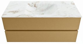 Mondiaz Vica DLux badmeubel 110cm oro 2 lades met wastafel frappe midden 1 kraangat
