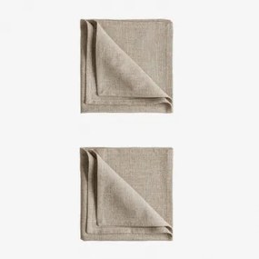 Pack Van 2 Servetten Van Linnen En Katoen Ederne Tapioca Beige - Sklum