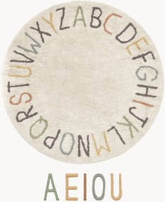 Rond kindervloerkleed Back To School, wasbaar