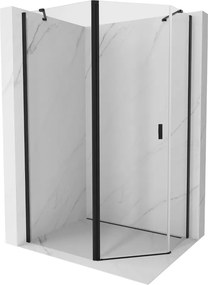 Mexen Mist vijfhoekige asymmetrische draaideur douchecabine 100 x 90 cm, transparant, zwart - 8A8-100-090-70-00