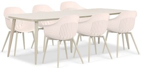 Tuinset 6 personen 240 cm Kunststof Taupe Lifestyle Garden Furniture Lissabon/Vienna