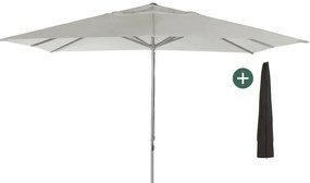 + 10% kassakorting | Parasol Shadowline Cuba | Inclusief hoes | Rechthoekig | 400x300cm | Met katrol | Grijs/Antraciet  | Kees Smit Tuinmeubelen