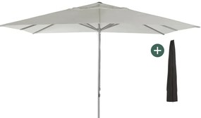 Parasol Shadowline Cuba | Inclusief hoes | Rechthoekig | 400x300cm | Met katrol | Grijs/Antraciet | Kees Smit Tuinmeubelen