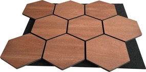 Hexagon Panel Gerookt Eiken 81CM | Akoestisch | Wanddecor | Zeshoekig