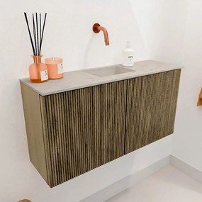 Mondiaz Joya DLux 80cm toiletmeubel dusk met wastafel faye midden zonder kraangat opalo