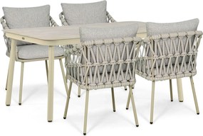 Tuinset 4 personen 160 cm Rope Zand/Beige Coco Oliva/Tavano