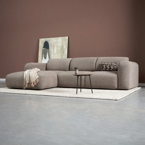 PEPP Interiors Soul Bruine Hoekbank Met Chaise Longue Links
