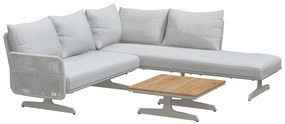 4 Seasons Outdoor Play chaise longue bank met salontafel 75 x 75 cm      houtkleur weerbestendig