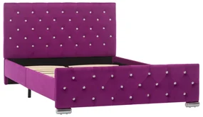 vidaXL Bedframe stof paars 120x200 cm