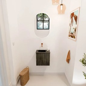 Mondiaz Joya DLux 40cm toiletmeubel shadow met wastafel faye links zonder kraangat lava