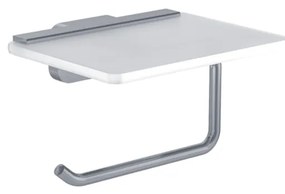 Eastbrook Asti messing toiletrolhouder met glazen planchet chroom