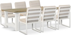 Tuinset 6 personen 260 cm Aluminium Wit Lifestyle Garden Furniture Alessio/Los