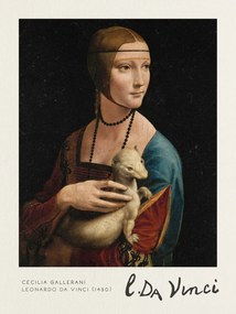 Kunstdruk Cecilia Gallerani (The Lady with an Ermine) - Leonardo Da Vinci, (30 x 40 cm)
