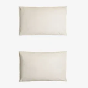 Set Van 2 Kussenslopen Van Sorana-linnen Van 160 G/m² Wit & 50 X 75 Cm - Sklum