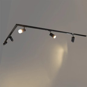 Modern railsysteem met 5 spots zwart met smoke 1-fase - Iconic Jeana