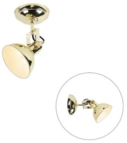 Industriële ronde Spot / Opbouwspot / Plafondspot goud 1-lichts - Tommy Industriele / Industrie / Industrial E14 Binnenverlichting Lamp