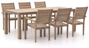 Diningset ROUGH | 6 personen teakhout | Tuinset stapelbaar | 7-delig | Kees Smit Tuinmeubelen