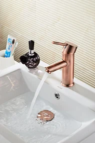 Saniclear Copper wastafelkraan met eenhendel bediening geborsteld koper