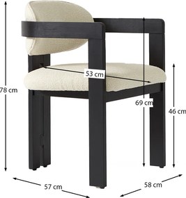 Eetkamerstoel Zwart Hout Met Armleuning