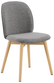 Eetkamerstoel Met Houten Poten Grijs Boucle