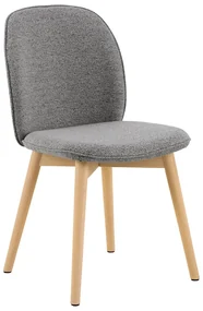 Eetkamerstoel Met Houten Poten Grijs Boucle
