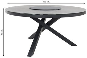 Perth ronde tuintafel - antraciet - ceramic - 150 cm.