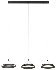 Hanglamp zwart langwerpig incl. LED 3-staps dimbaar 3-lichts - Lyani