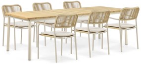 Tuinset 6 personen 240 cm Aluminium/Rope Taupe Coco Penya/Milou