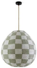 Bolvormige hanglamp met dambordmotiefØ55 cm, Danito
