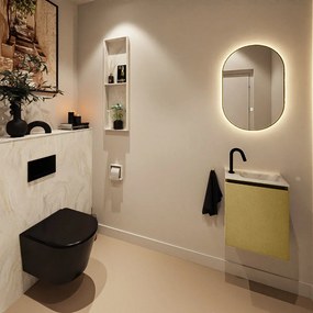 Mondiaz Ture DLux toiletmeubel 40cm oro met wastafel ostra rechts met kraangat