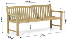 Houten Tuinbank  teak 180 cm Teak Old teak greywash Garden Collections Preston