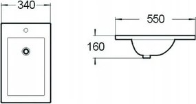 Mexen Alir inbouw wastafel 34 x 55 cm, wit - 25503400