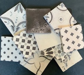 Terre d'Azur Tierra Royal wandtegel met decor 13x13cm wit - per 22 stuks