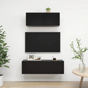 vidaXL 2-delige Tv-meubelset spaanplaat zwart
