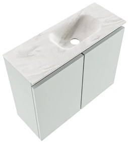 Mondiaz Ture DLux toiletmeubel 60cm greey met wastafel ostra rechts met kraangat
