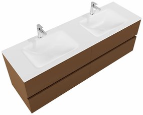 Mondiaz Vica 150cm badmeubel rust 4 lades wastafel Cloud dubbel met 2 kraangaten