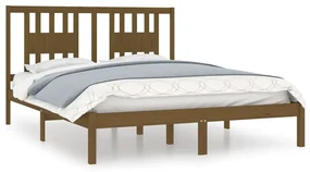 vidaXL Bedframe massief hout honingbruin 150x200 cm 5FT King Size