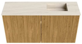 Mondiaz Joya DLux 80cm toiletmeubel oak met wastafel faye rechts 1 kraangat meli