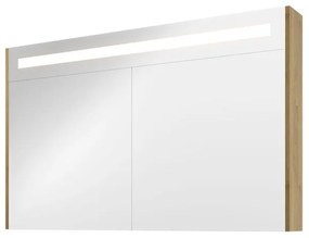 Proline Spiegelkast Premium met geintegreerde LED verlichting, 2 deuren 120x14x74cm Ideal oak 1809502