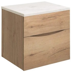 Crosswater Glide II Wastafelonderkast - 50x45x52cm - 2 lades - greeploos - windsor oak GL5000D2WO