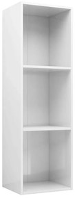vidaXL Boekenkast/tv-meubel 36x30x114 cm bewerkt hout hoogglans wit