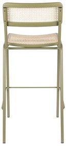 Zuiver Jort Hoge Retro Barkruk Met Rotan Groen