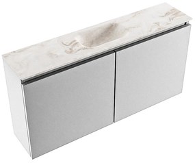 Mondiaz Ture DLux toiletmeubel 100cm plata met wastafel frappe midden met kraangat