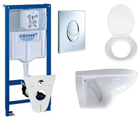 Adema Classic toiletset compleet met inbouwreservoir, softclose zitting en bedieningsplaat chroom 0729120/0729205/0261520/4345124/