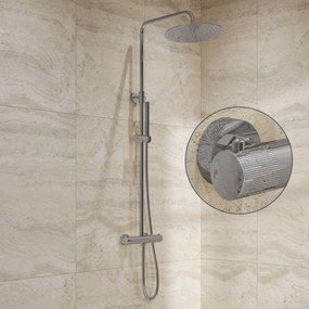 Saniclear Talpa Stripes opbouw regendouche chroom met 30cm hoofddouche