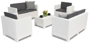 Kunststof rotan meubelset Colorado Coffee 6 wit Bica